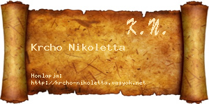 Krcho Nikoletta névjegykártya