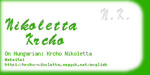 nikoletta krcho business card